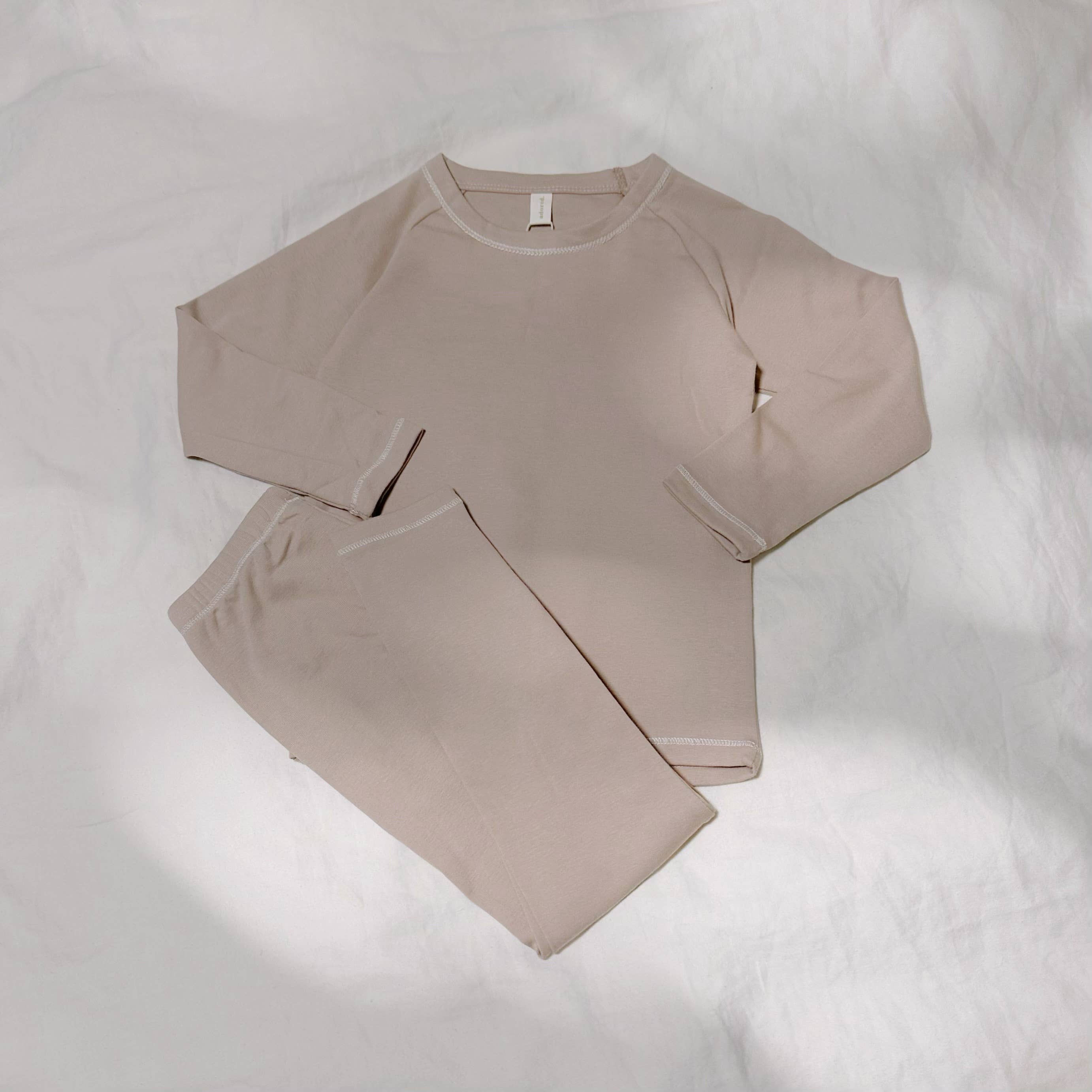 Beige Top and Leggings Set